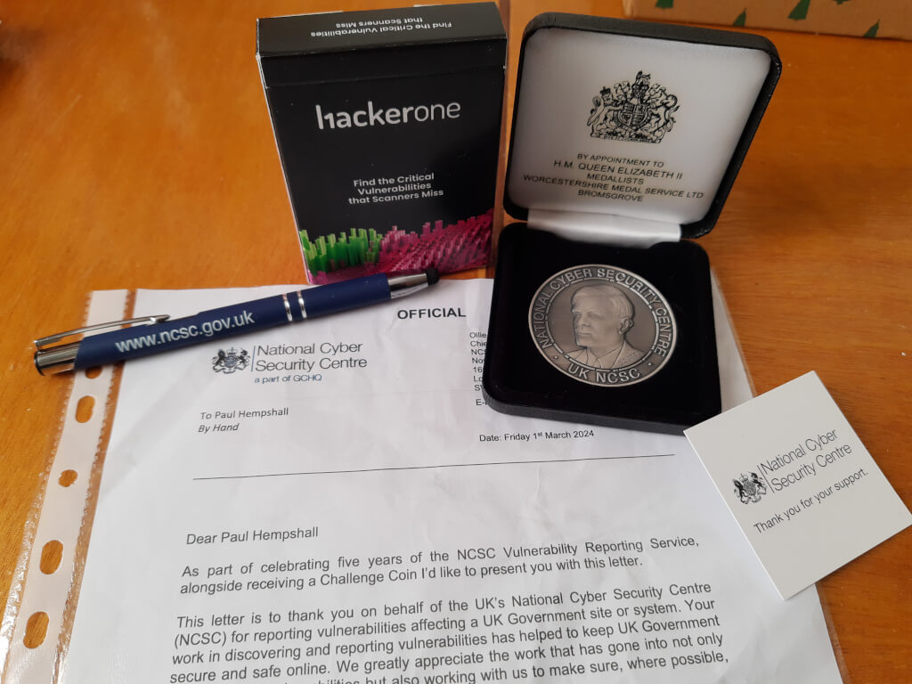Award from the UK's National Cyber Security Centre